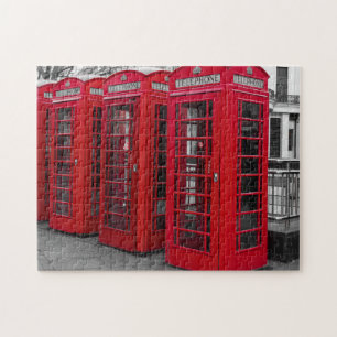 Quebra-cabeça Londres, caixas de telefone vermelho icônico