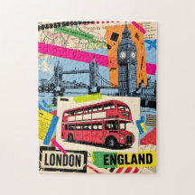 Londres Inglaterra Arte Pop Retro Ônibus Viagens