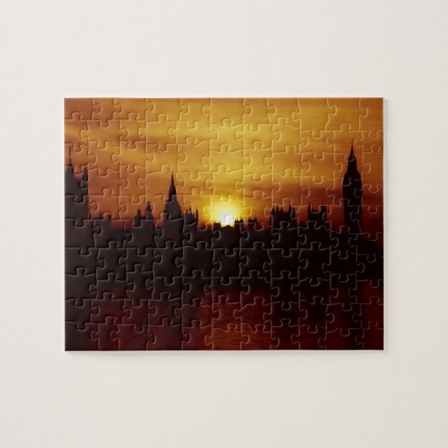 Quebra-cabeça Londres no Sunset - Parlamento - 8x10 - 110 pc (Horizontal)