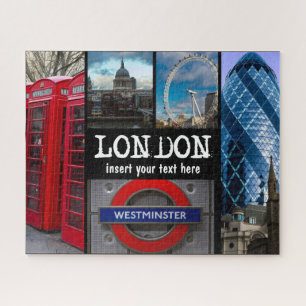 Quebra-cabeça Londres, visualizações, com mensagem personalizada