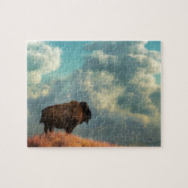 Quebra-cabeça Lone Bison e se aproximando da tempestade
