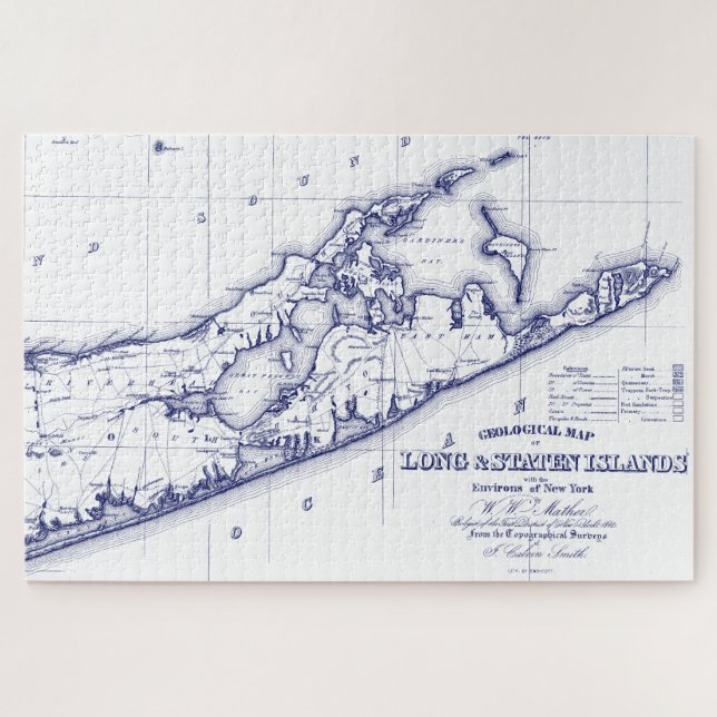 Quebra-cabeça Long Island The Hamptons Map VC (Horizontal)