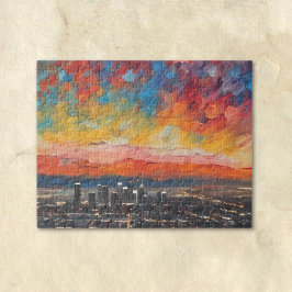 Quebra-cabeça Los Angeles ao Pôr do Sol Abstrato 