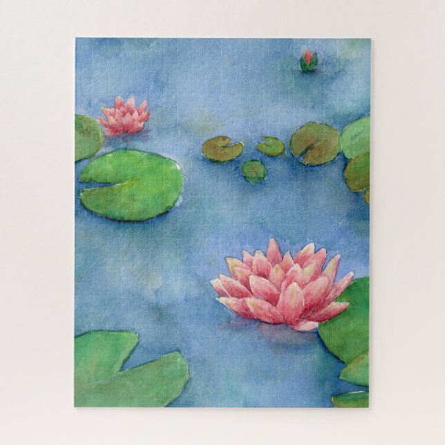 Quebra-cabeça Lotus flower watercolor (Vertical)