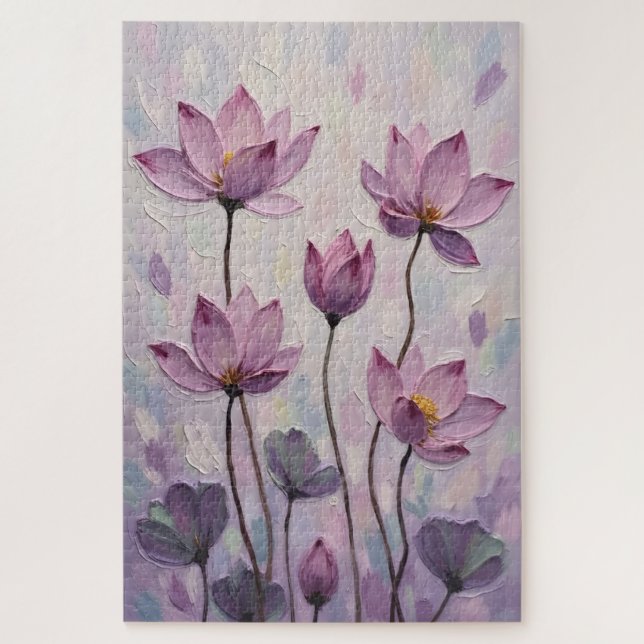 Quebra-cabeça Lótus – Pintura a Óleo (Vertical)
