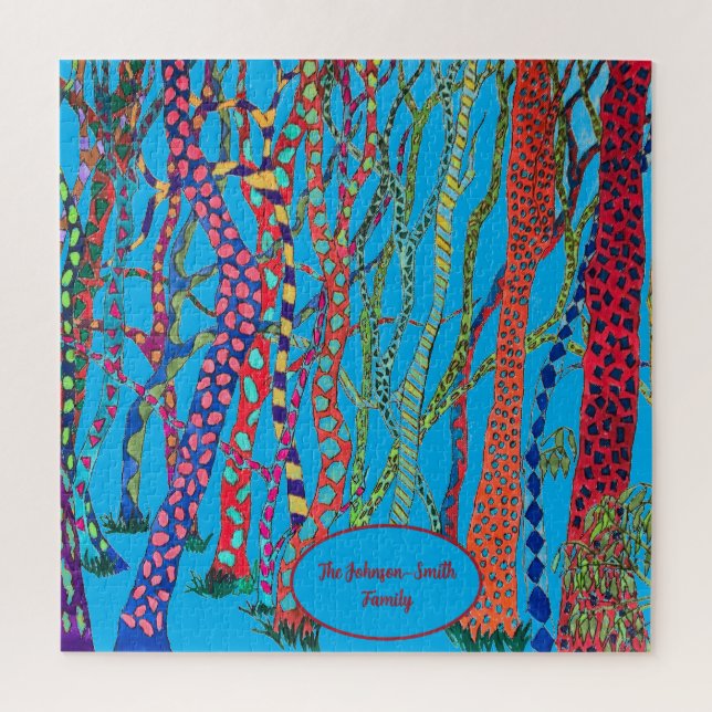 Quebra-cabeça Louca Floresta Diversão Brilhante Colorida (Vertical)