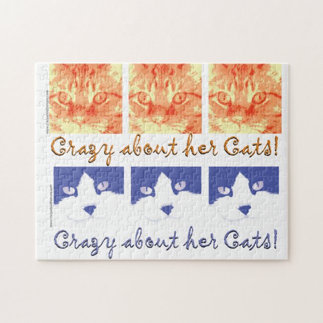 Quebra-cabeça Louco sobre os Gatos dela (Horizontal)