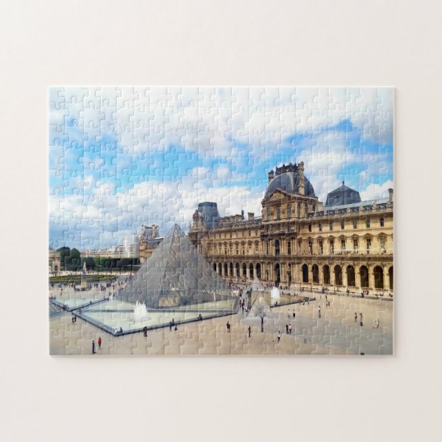 Quebra-cabeça Louvre Paris. (Horizontal)