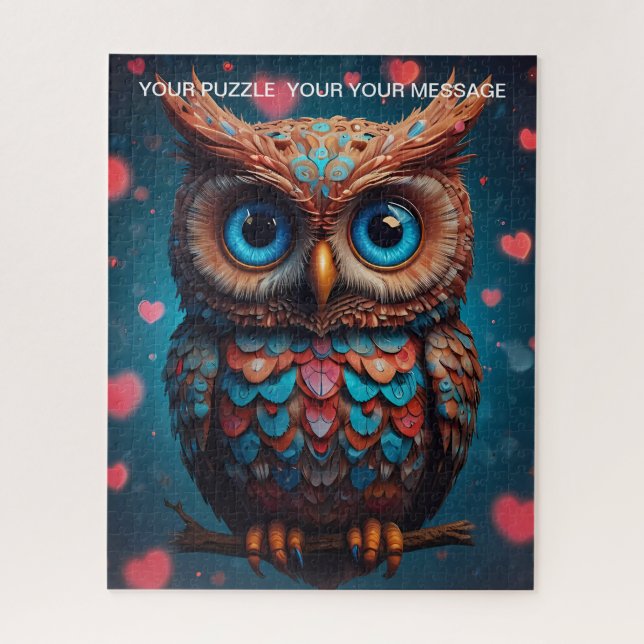 Quebra-cabeça Love Heart Owl (Vertical)