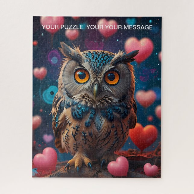 Quebra-cabeça Love Heart Owl (Vertical)