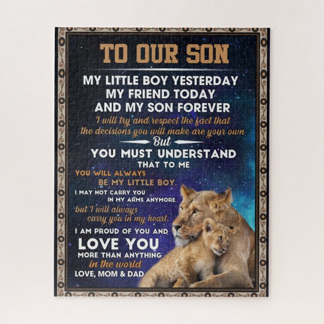 Quebra-cabeça Love Son | Para O Nosso Filho Eu Orgulho-Me De Voc (Vertical)