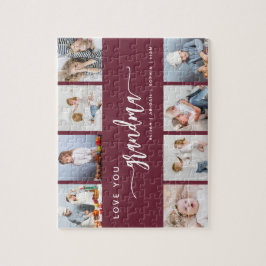 Quebra-cabeça Love You Grandma 8 Photo Collage Burgundy