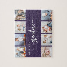 Love You Grandma 8 Photo Collage Purple