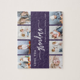 Quebra-cabeça Love You Grandma 8 Photo Collage Purple