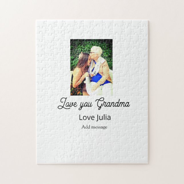 Quebra-cabeça Love you Grandma photo name love message grandkids (Vertical)