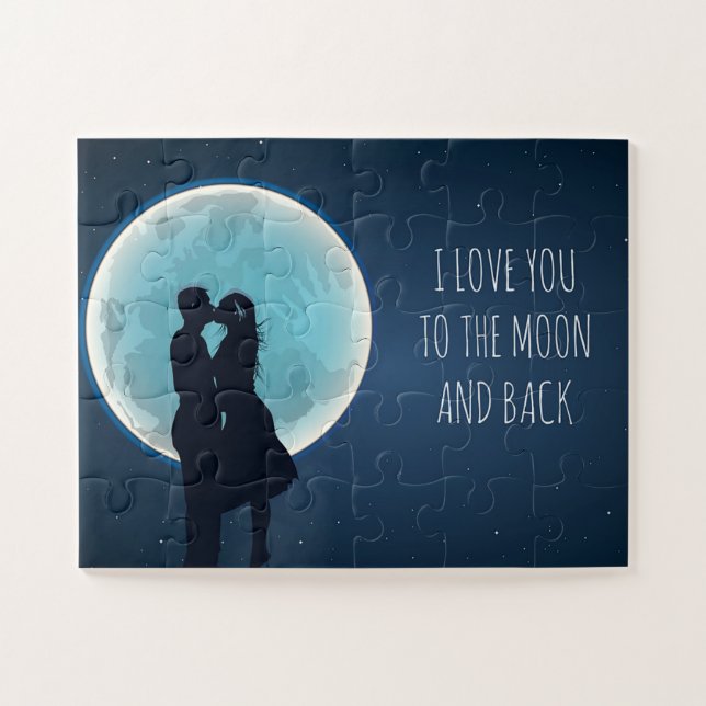 Quebra-cabeça Love You to the moon and back gift puzzle (Horizontal)