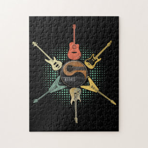 Quebra-cabeça Lover De Violão  Estilo Retroativo   Presente Par