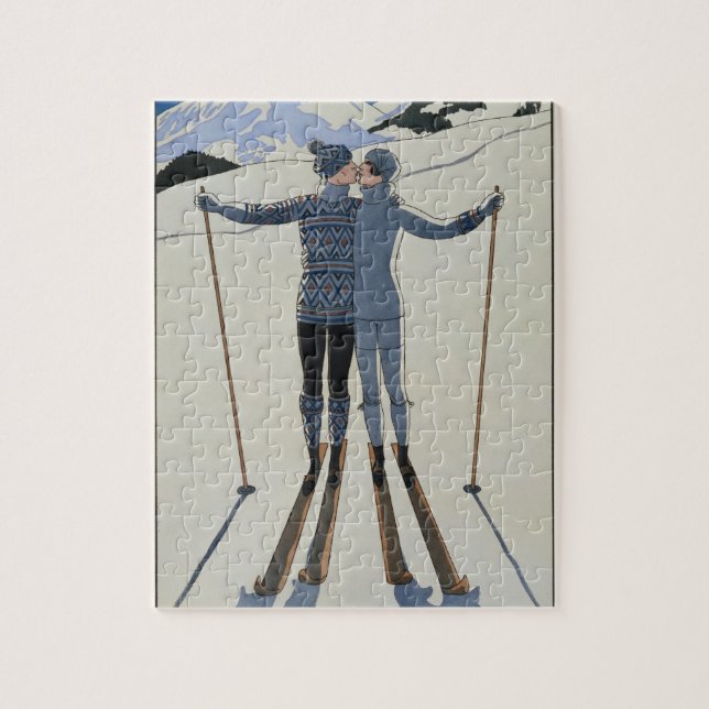 Quebra-cabeça <Lovers in the Snow> por Georges Barbier (Vertical)