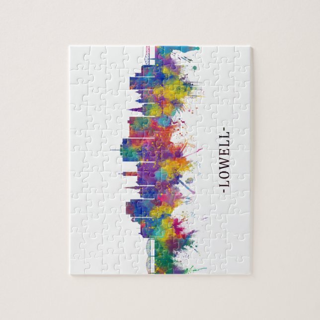 Quebra-cabeça Lowell Massachusetts Skyline (Vertical)