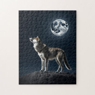 Quebra-cabeça Lua cheia brilhando no Vazio do lobo