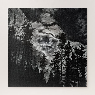 Quebra-cabeça Lua Cheia Em Um Poster De Abstrato