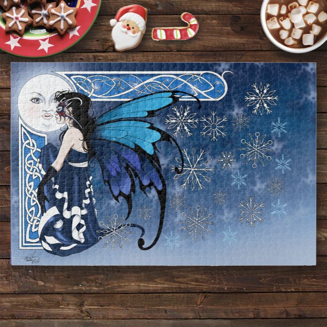 Quebra-cabeça Lua de Inverno Celta Fada Azul Flocos de Neve Fant (Criador carregado)