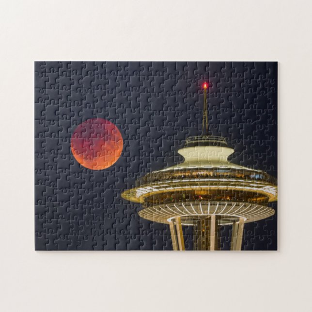 Quebra-cabeça Lua de Sangue | Agulha Espacial de Seattle (Horizontal)