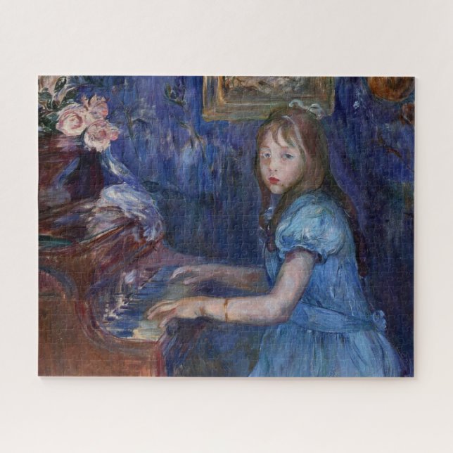 Quebra-cabeça Lucie Leon Playing Piano (por Berthe Morisot) (Horizontal)