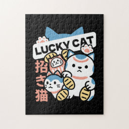 Quebra-cabeça Lucky Cat Art – Maneki Neko with Gold Coin