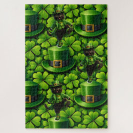 Quebra-cabeça Lucky leprechaun black cat jigsaw puzzle Saint Pat
