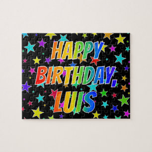 Quebra-cabeça "LUIS" Primeiro Nome, Diversão "FELIZ ANIVERSÁRI