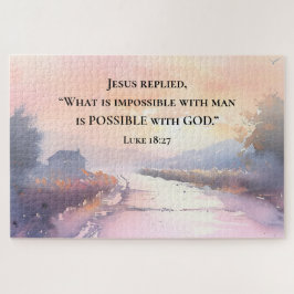 Quebra-cabeça Luke 18:27 Jesus respondeu possível com Bíblia de