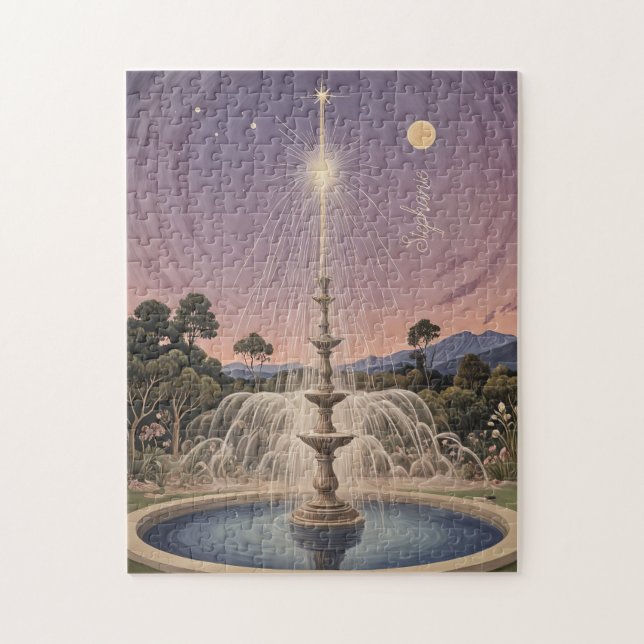 Quebra-cabeça Lullaby Personalizado da Fonte de lavandas (Vertical)