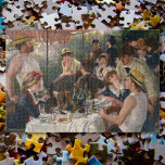 Quebra-cabeça Luncheon of the Boating Party Renoir Painting Art<br><div class="desc">Custom, personalized, family kids vintage art lovers 1000 pieces jigsaw puzzle, featuring a beautiful masterpiece vintage painting, oil on canvas, by Pierre-Auguste Renoir, featuring a relaxed boating party engrossed in conversations during a luncheon, and your note / greetings in an elegant faux gold typography script. Made of sturdy cardboard and...</div>