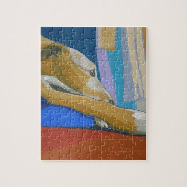 Quebra-cabeça "Lurcher amarelo silencioso do desejando" - (Vertical)