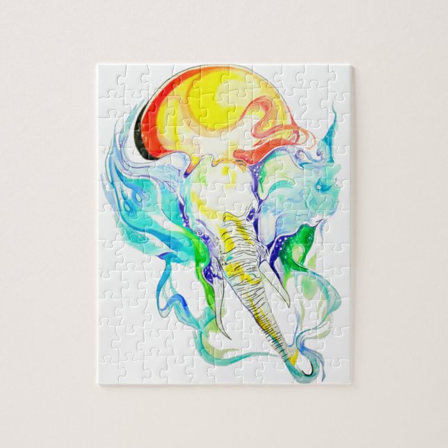 Quebra-cabeça luz do sol do elefante (Vertical)