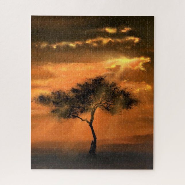 Quebra-cabeça Luz do Sol em Árvore - Coleção de Artes de Desenho (Vertical)