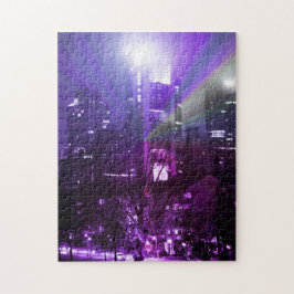 Quebra-cabeça Luzes da cidade de Frankfurt am Main - roxo