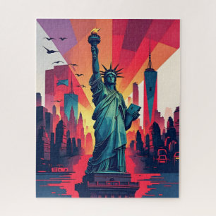 Quebra-cabeça Luzes de liberdade: Nova Iorque Skyline Quebra-cab
