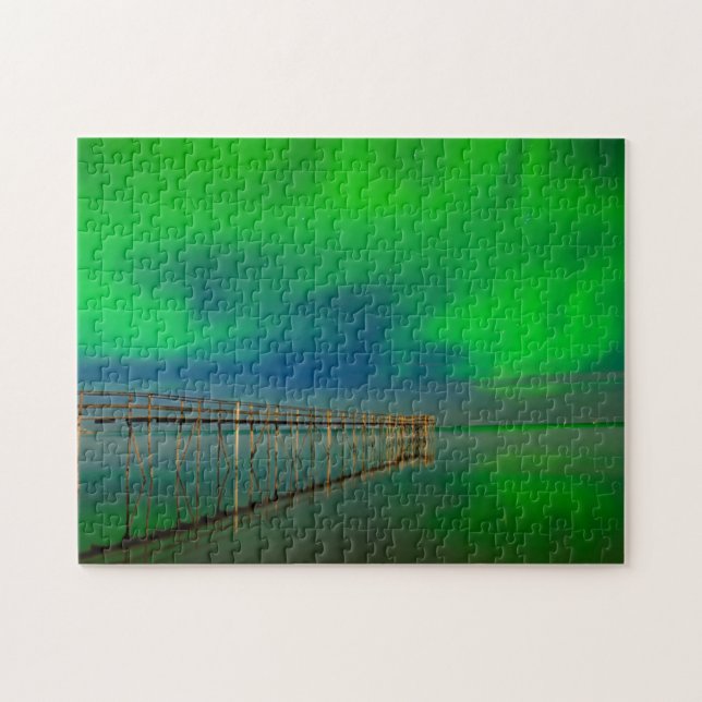 Quebra-cabeça Luzes do norte | Lago Winnipeg Canada, Manitoba (Horizontal)