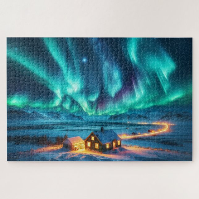 Quebra-cabeça Luzes do norte - Paisagem Cêntica Respiratória (Horizontal)
