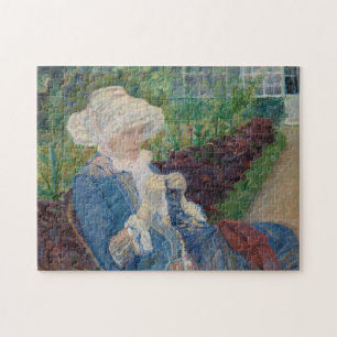 Quebra-cabeça Lydia que Crocheting no jardim em margoso