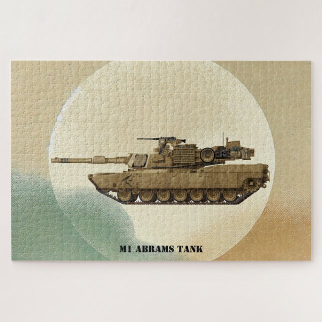 Quebra-cabeça M1 Abrams: Ícone de Carro de Combate dos EUA (Horizontal)