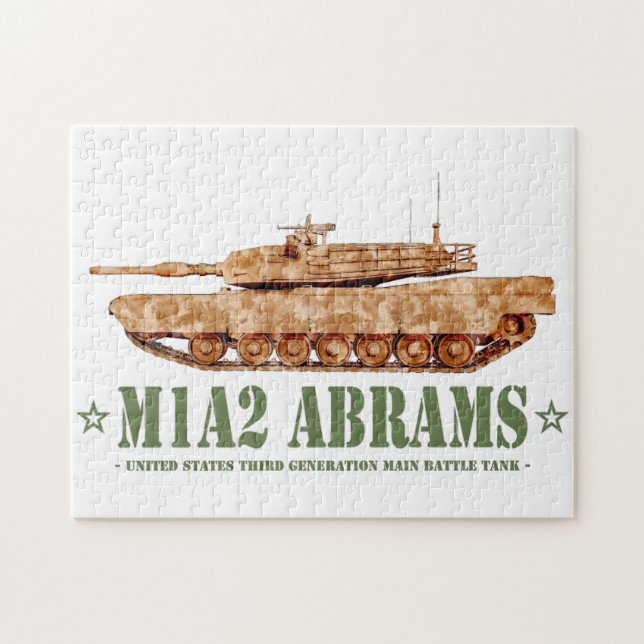Quebra-cabeça M1A2 Abrams US MBT Tank Desert Storm Veteran (Horizontal)