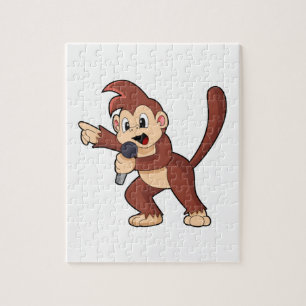 Quebra-cabeça Macaco como Cantor com Microfone.PNG