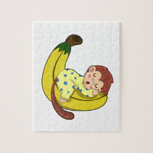 Quebra-cabeça Macaco dormindo de pijama