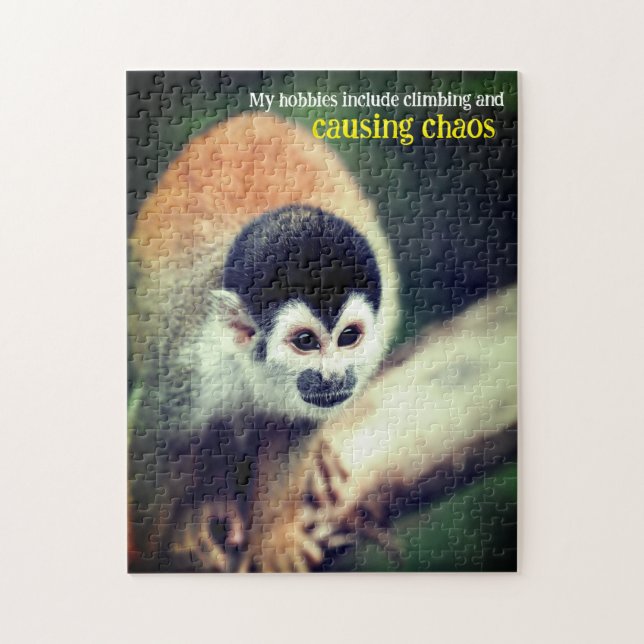 Quebra-cabeça Macaco esquilo na árvore (Vertical)