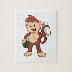 Quebra-cabeça Macaco na Boliche com Bola de boliche