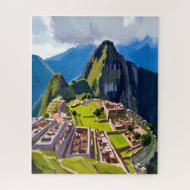Quebra-cabeça Machu Picchu Peru Painting (Vertical)
