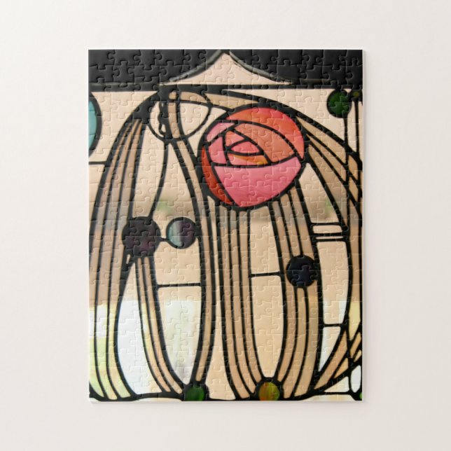 Quebra-cabeça Mackintosh - A Janela De Vidro Obtida, Glasgow (Vertical)